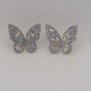 NWT Paparazzi Smooth Like FLUTTER Silver  Iridescent Butterfly Post Earrings